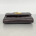 Chanel Shoulder Wallet Quilted Lambskin Dark Brown Gold — view 2
