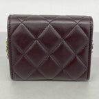 Chanel Shoulder Wallet Quilted Lambskin Dark Brown Gold — view 8