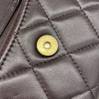 Chanel Shoulder Wallet Quilted Lambskin Dark Brown Gold — view 7