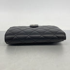 Chanel Wallet Quilted Lambskin Black Silver — view 2