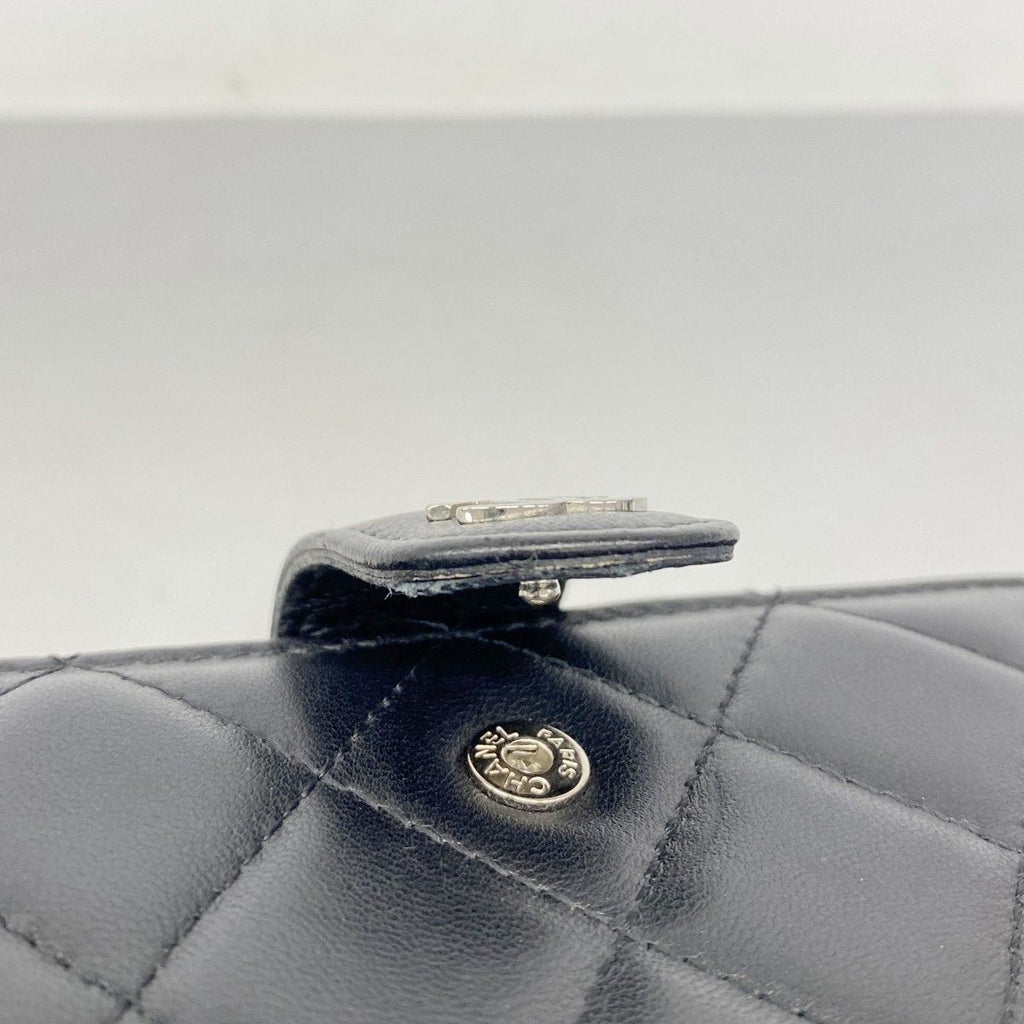 Chanel Wallet Quilted Lambskin Black Silver — view 5