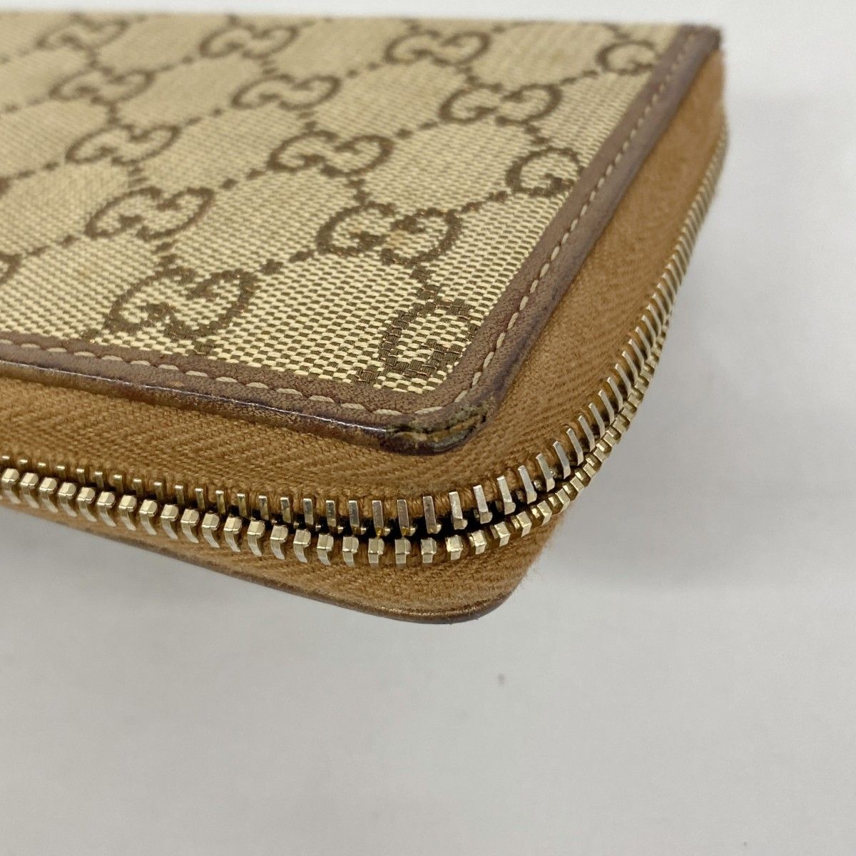 Gucci Wallet GG Canvas Brown Champagne Gold — view 6