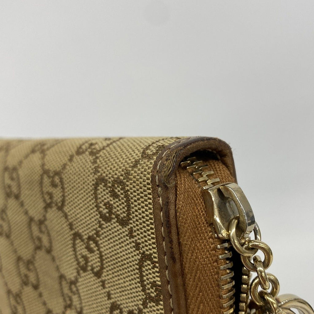 Gucci Wallet GG Canvas Brown Champagne Gold — view 5