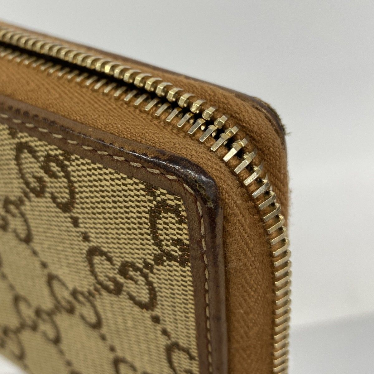 Gucci Wallet GG Canvas Brown Champagne Gold — view 7