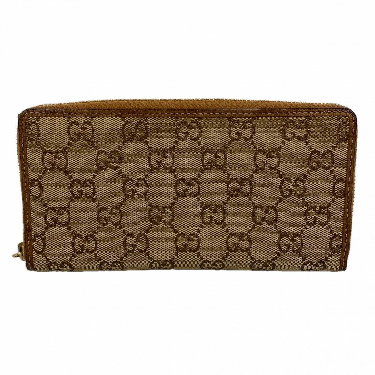 Gucci Wallet GG Canvas Brown Champagne Gold