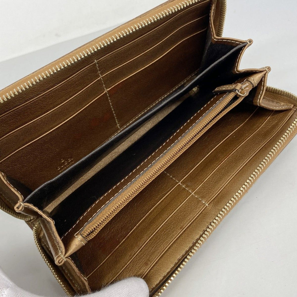 Gucci Wallet GG Canvas Brown Champagne Gold — view 3