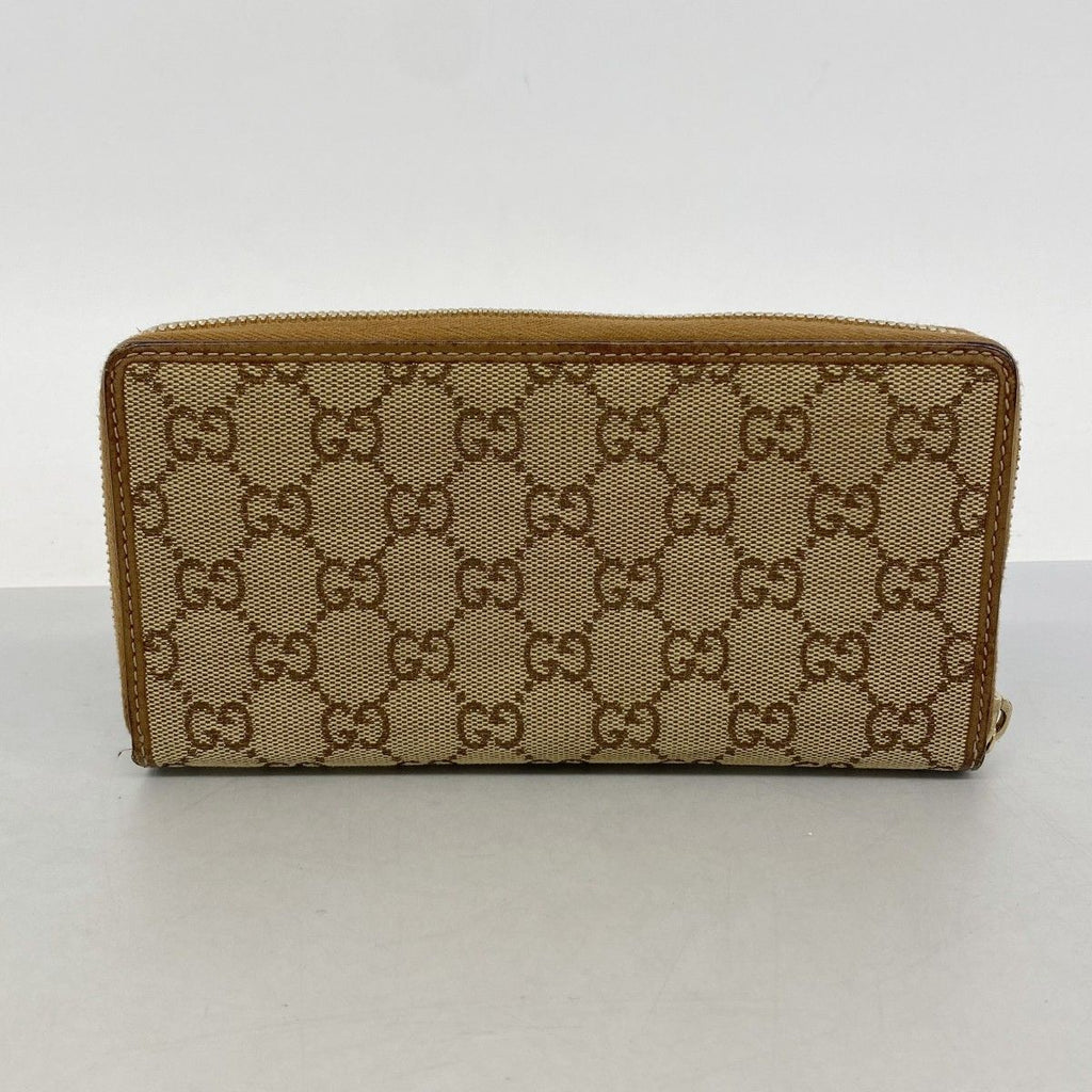 Gucci Wallet GG Canvas Brown Champagne Gold — view 9