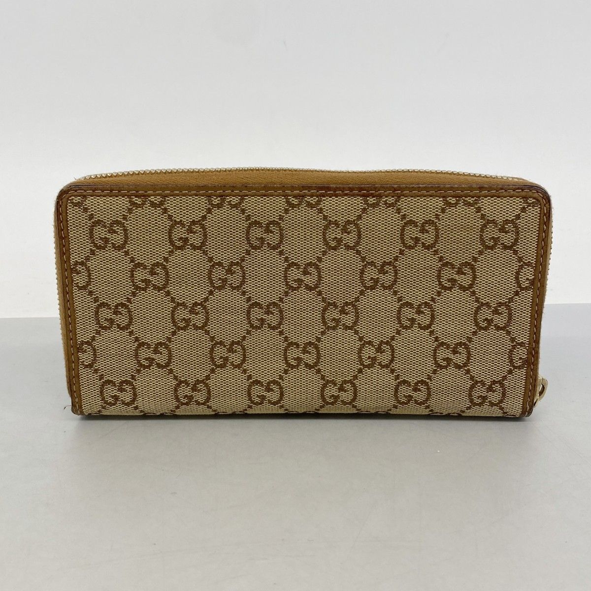 Gucci Wallet GG Canvas Brown Champagne Gold — view 9