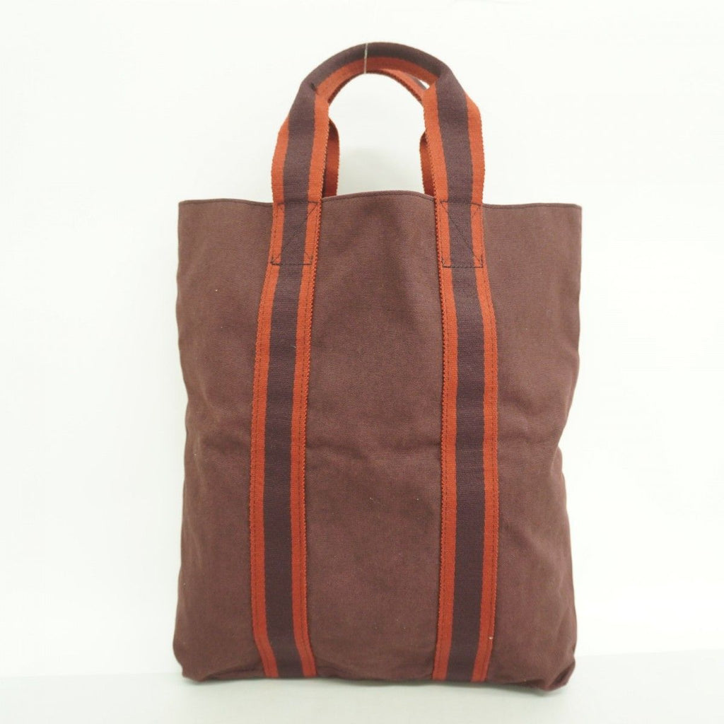 Hermes Tote Fourre Tout Cabas Canvas Bordeaux — view 8