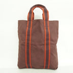 Hermes Tote Fourre Tout Cabas Canvas Bordeaux — view 8