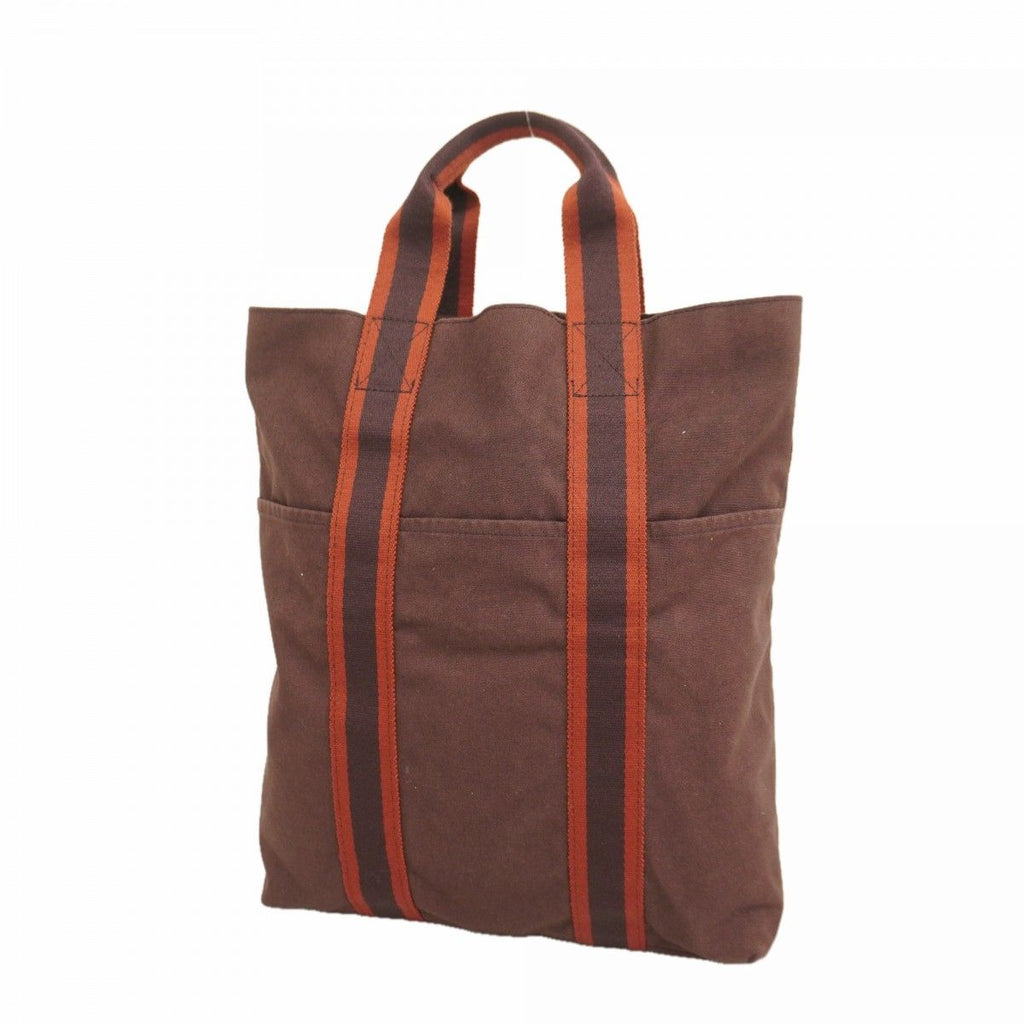 Hermes Tote Fourre Tout Cabas Canvas Bordeaux