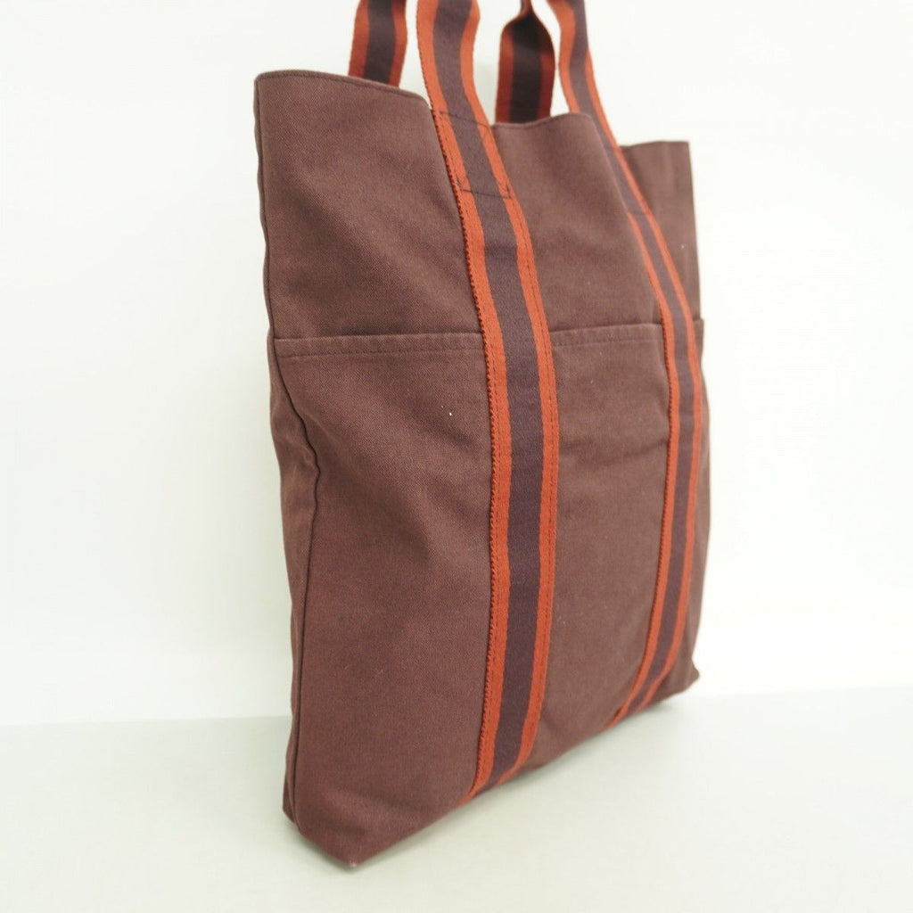 Hermes Tote Fourre Tout Cabas Canvas Bordeaux — view 2