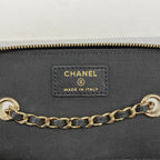 Chanel Shoulder Bag Raffia Beige Black Champagne Gold — view 5