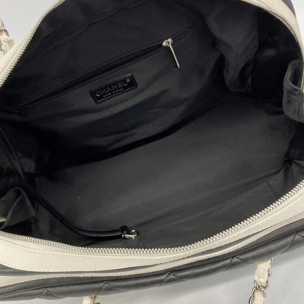 Chanel Chain Tote Quilted Lambskin Black Silver — view 4