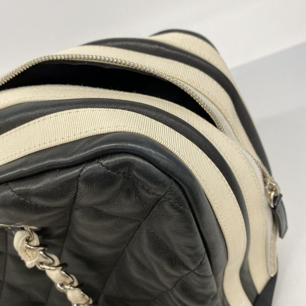 Chanel Chain Tote Quilted Lambskin Black Silver — view 8