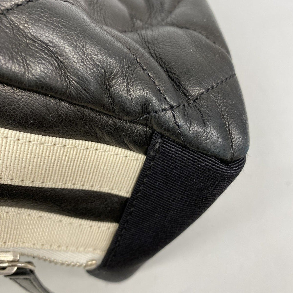 Chanel Chain Tote Quilted Lambskin Black Silver — view 7