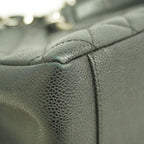 Chanel Chain Tote Quilted Caviar Leather Black Silver — view 7
