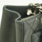 Chanel Chain Tote Quilted Caviar Leather Black Silver — view 8