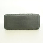 Chanel Chain Tote Quilted Caviar Leather Black Silver — view 3