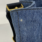 Prada Handbag Canapa Denim Navy Gold 2-Way — view 9