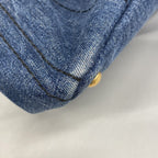Prada Handbag Canapa Denim Navy Gold 2-Way — view 6