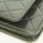 Chanel Shoulder Wallet Quilted Lambskin Black Silver — view 6