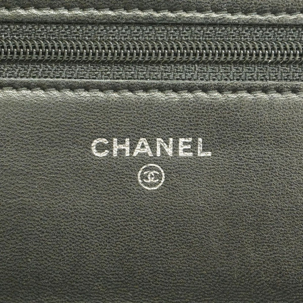 Chanel Shoulder Wallet Quilted Lambskin Black Silver — view 5