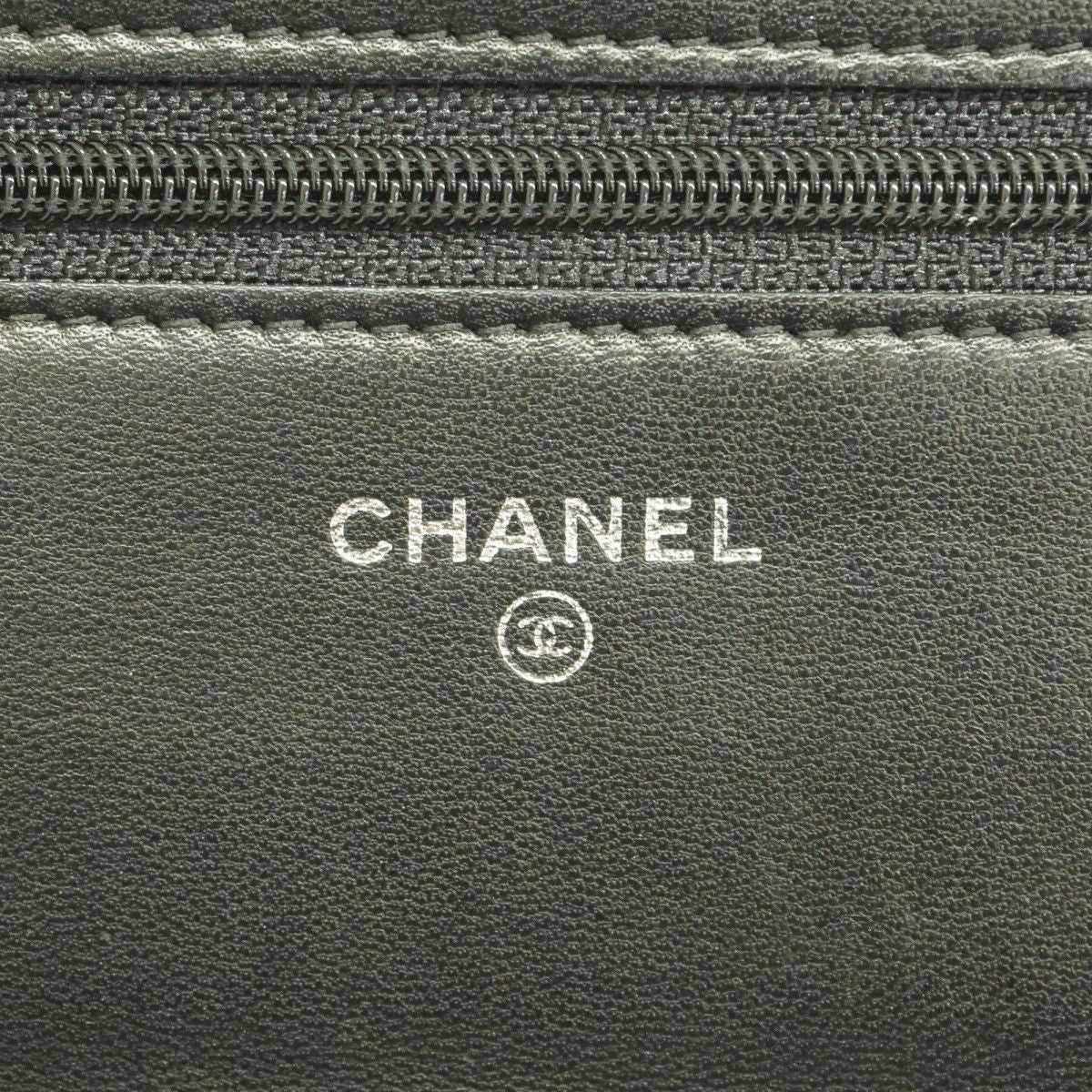 Chanel Shoulder Wallet Quilted Lambskin Black Silver — view 5