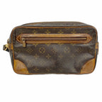 Louis Vuitton Clutch Monogram Marly Dragonne GM Brown