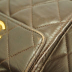 Chanel Backpack Quilted Lambskin Brown Gold — view 9