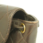 Chanel Backpack Quilted Lambskin Brown Gold — view 8