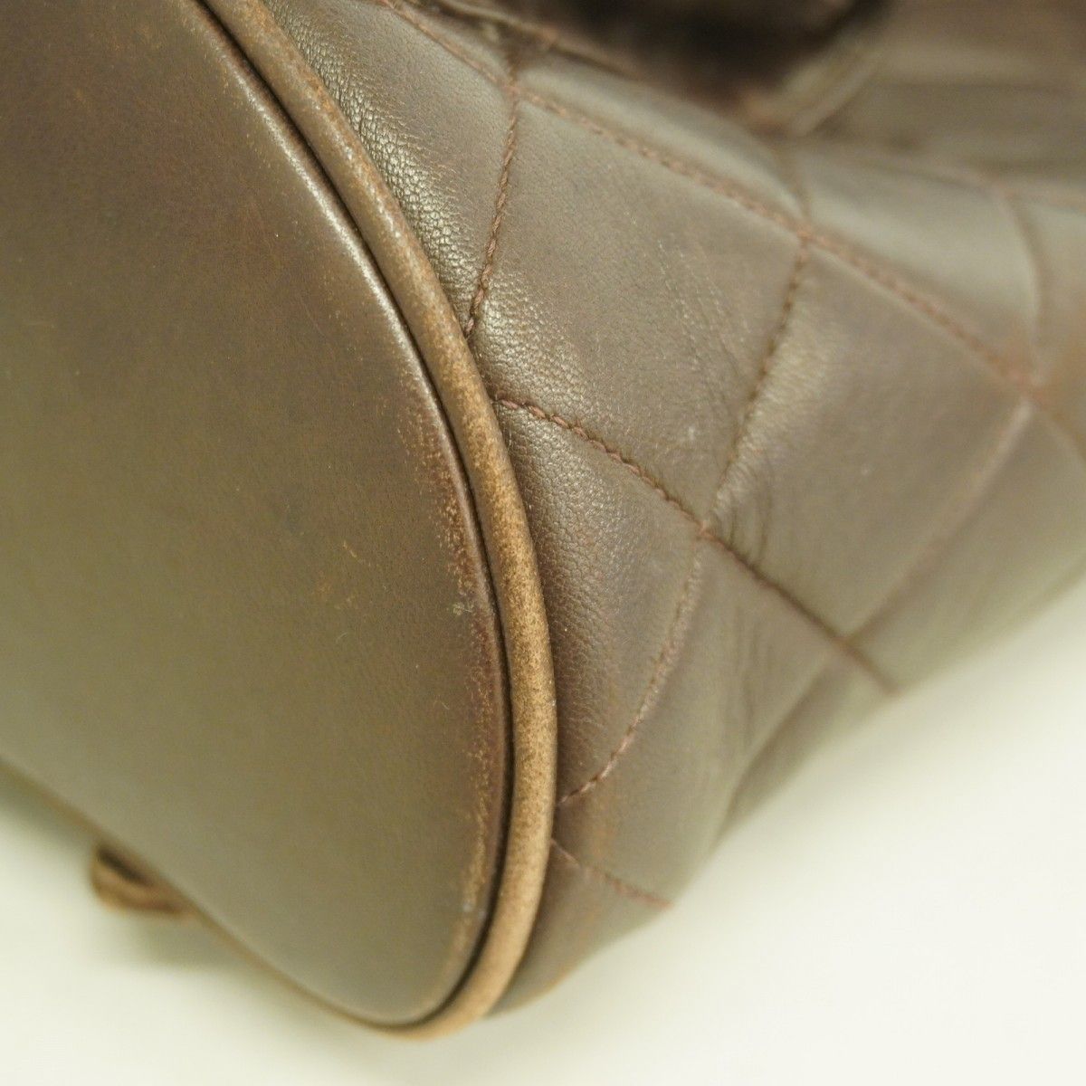 Chanel Backpack Quilted Lambskin Brown Gold — view 6
