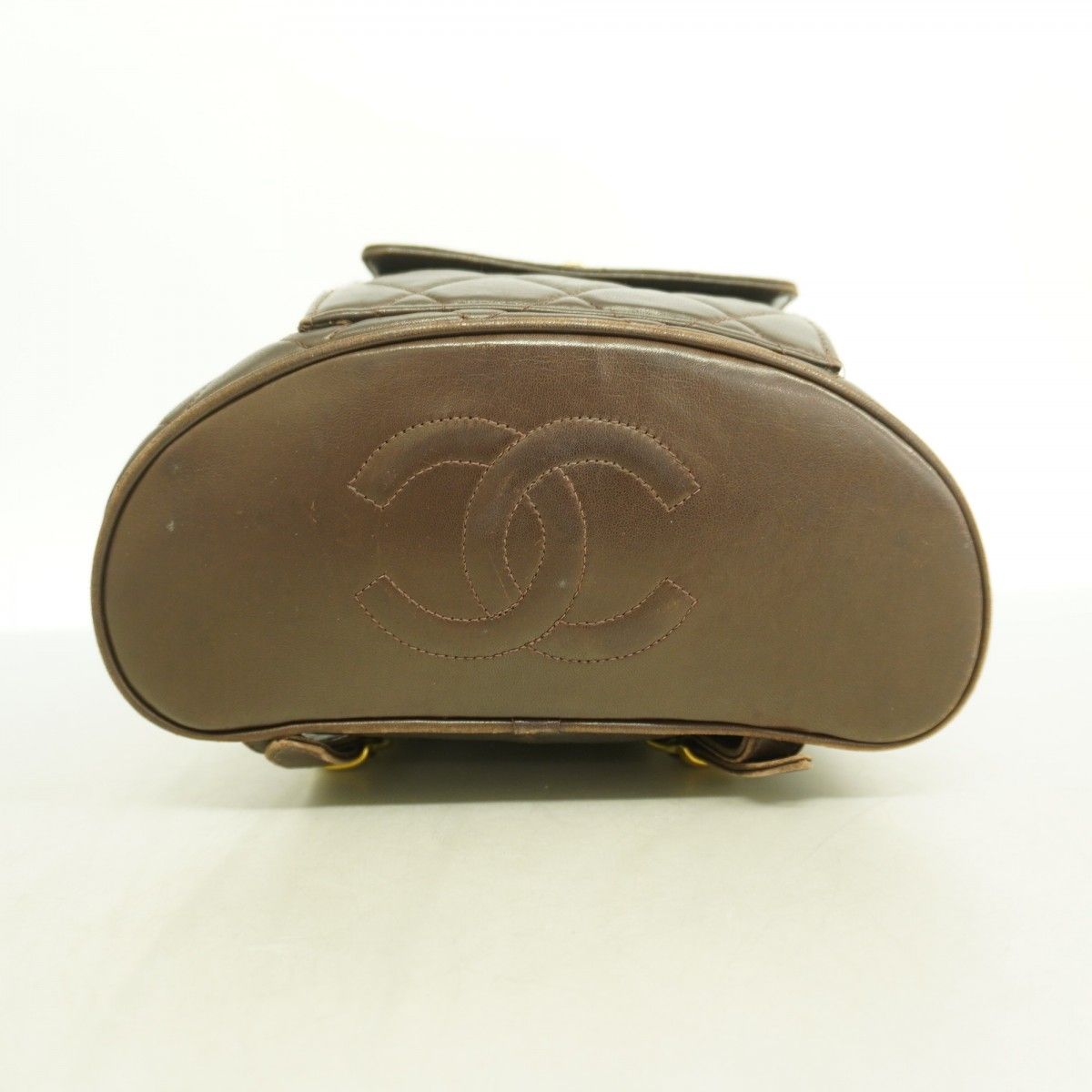 Chanel Backpack Quilted Lambskin Brown Gold — view 3