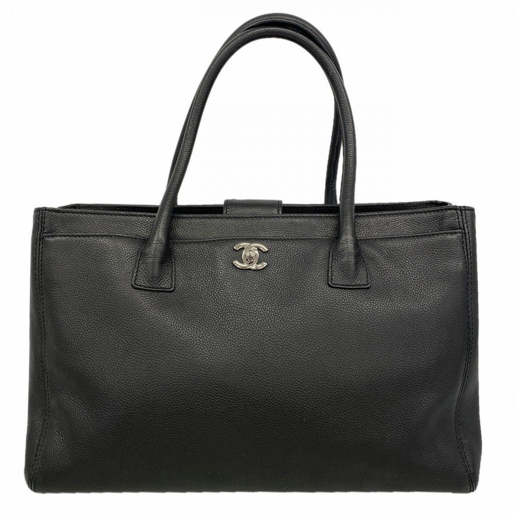 Chanel Tote Executive Leather Black Silver