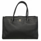 Chanel Tote Executive Leather Black Silver