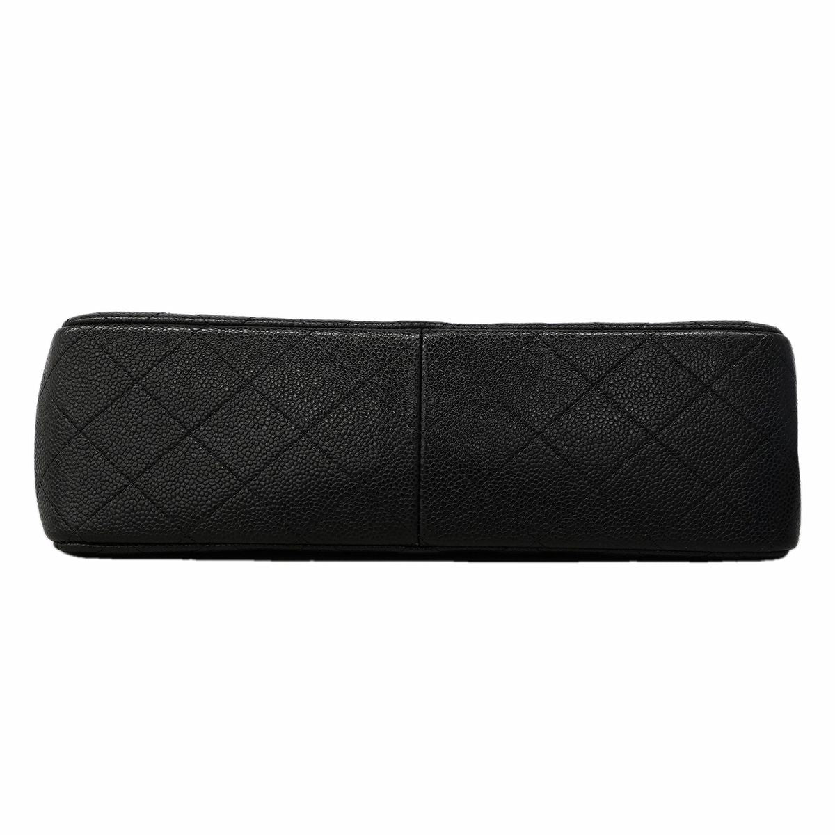 Chanel Shoulder Bag Maxi Quilted Caviar Leather Black Silver — view 3