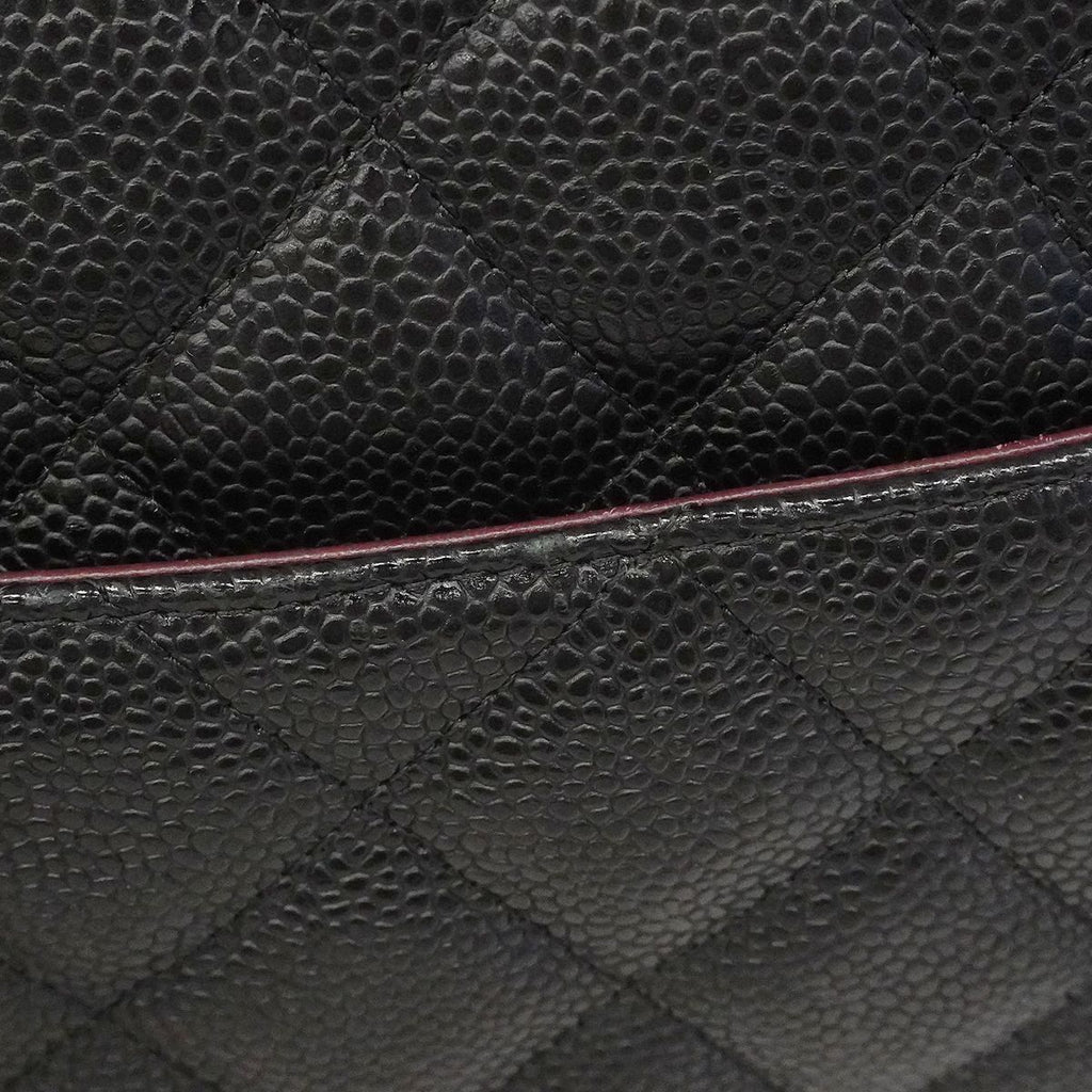 Chanel Shoulder Bag Maxi Quilted Caviar Leather Black Silver — view 9