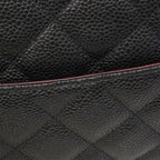 Chanel Shoulder Bag Maxi Quilted Caviar Leather Black Silver — view 9