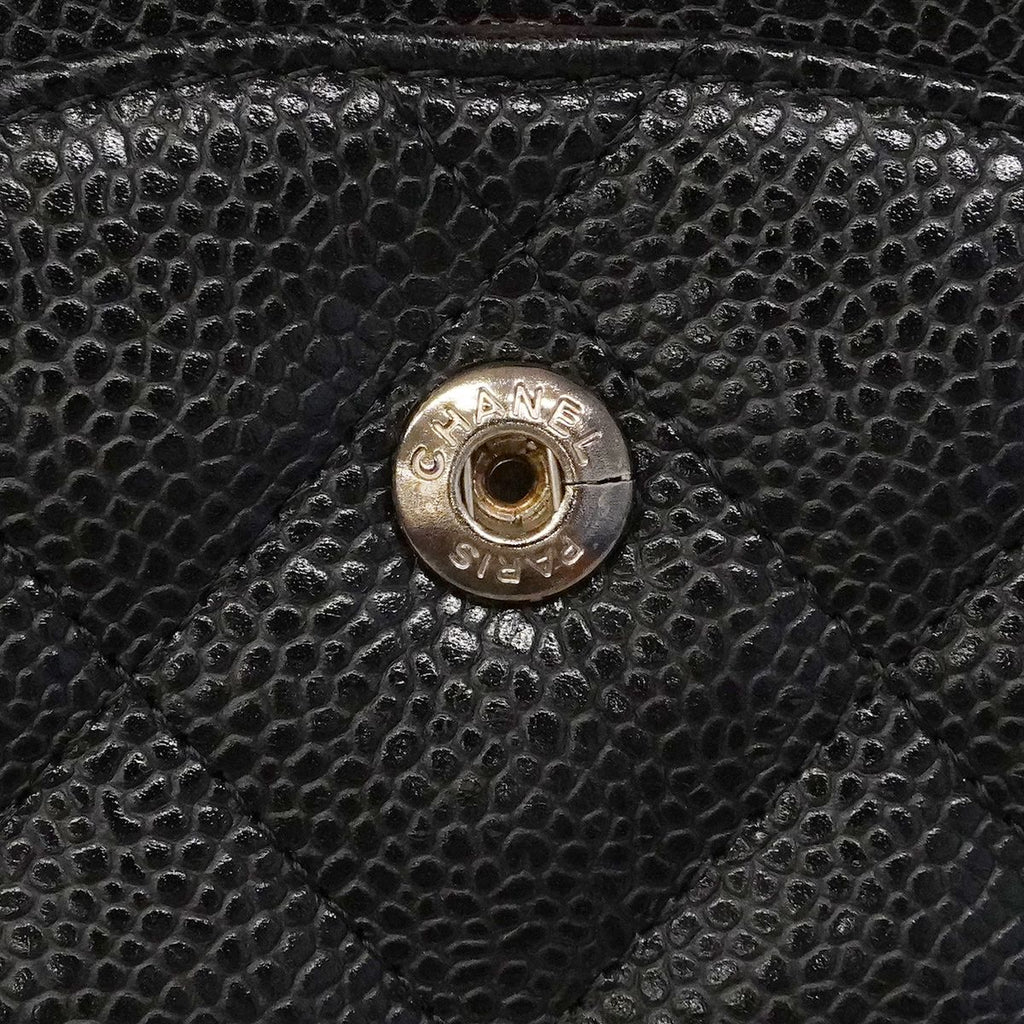 Chanel Shoulder Bag Maxi Quilted Caviar Leather Black Silver — view 6