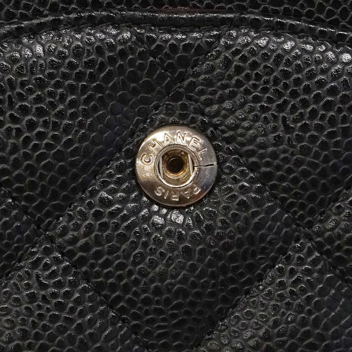 Chanel Shoulder Bag Maxi Quilted Caviar Leather Black Silver — view 6