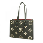 Louis Vuitton Tote Monogram Empreinte Bicolor On The Go MM Black Beige 2-Way