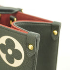 Louis Vuitton Tote Monogram Empreinte Bicolor On The Go MM Black Beige 2-Way — view 9
