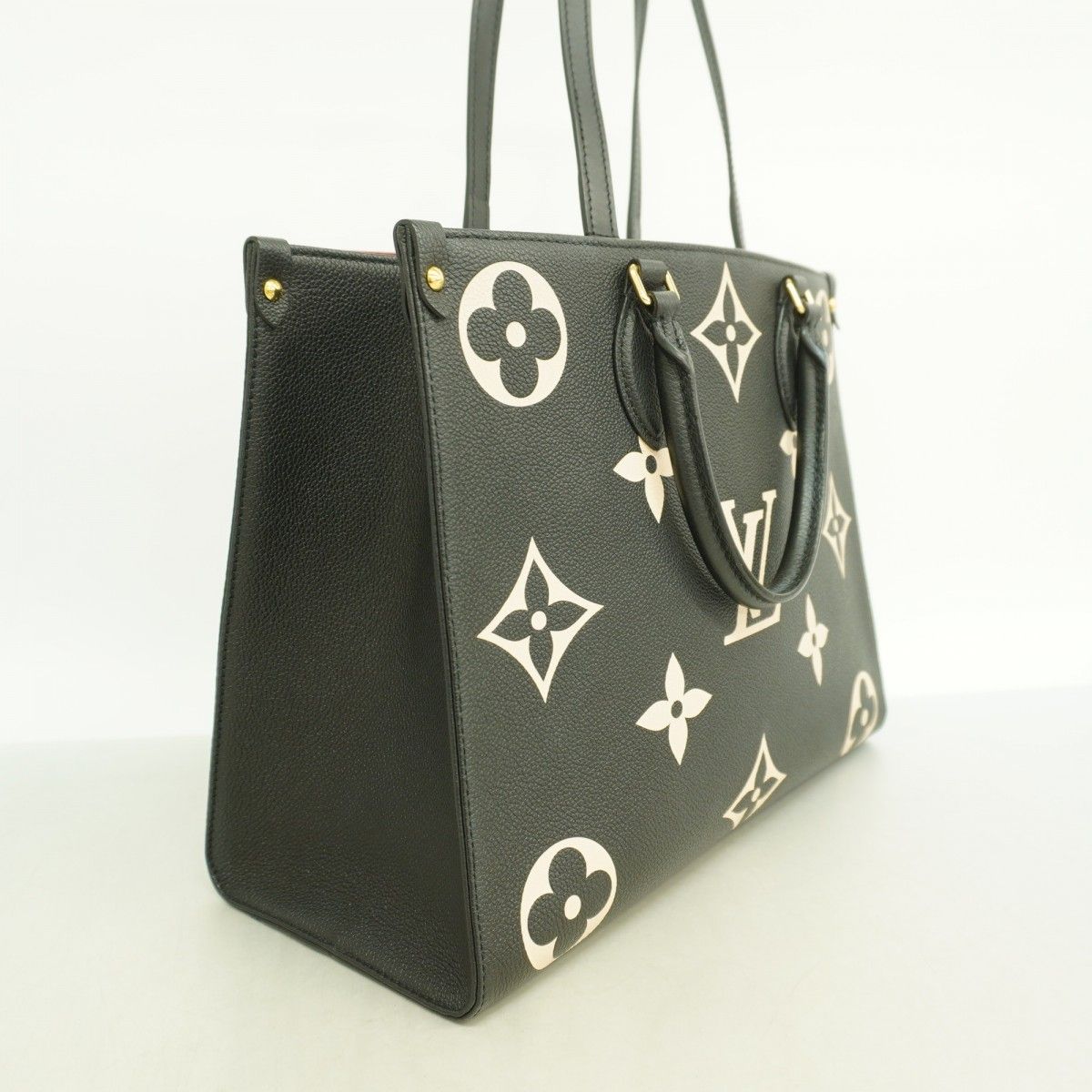 Louis Vuitton Tote Monogram Empreinte Bicolor On The Go MM Black Beige 2-Way — view 2