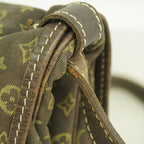 Louis Vuitton Shoulder Bag Monogram Mini Lin Saumur Ebene — view 6