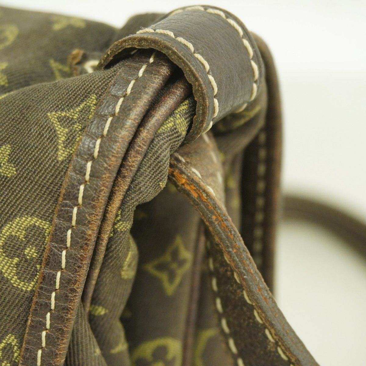 Louis Vuitton Shoulder Bag Monogram Mini Lin Saumur Ebene — view 6