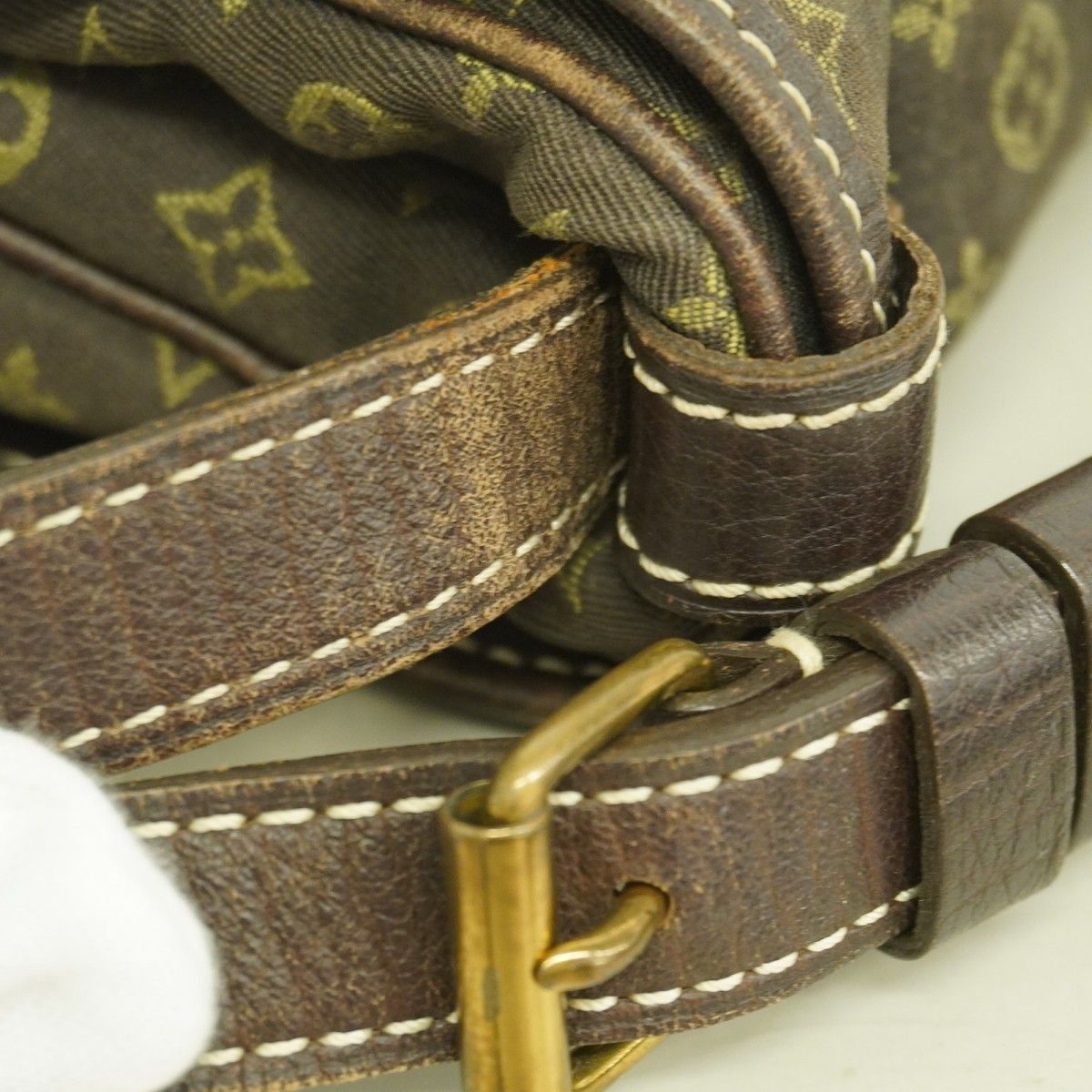 Louis Vuitton Shoulder Bag Monogram Mini Lin Saumur Ebene — view 7