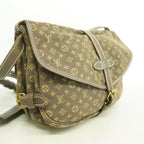 Louis Vuitton Shoulder Bag Monogram Mini Lin Saumur Ebene — view 2
