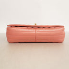 Chanel Shoulder Bag Stitch Lambskin Pink Champagne Gold — view 3