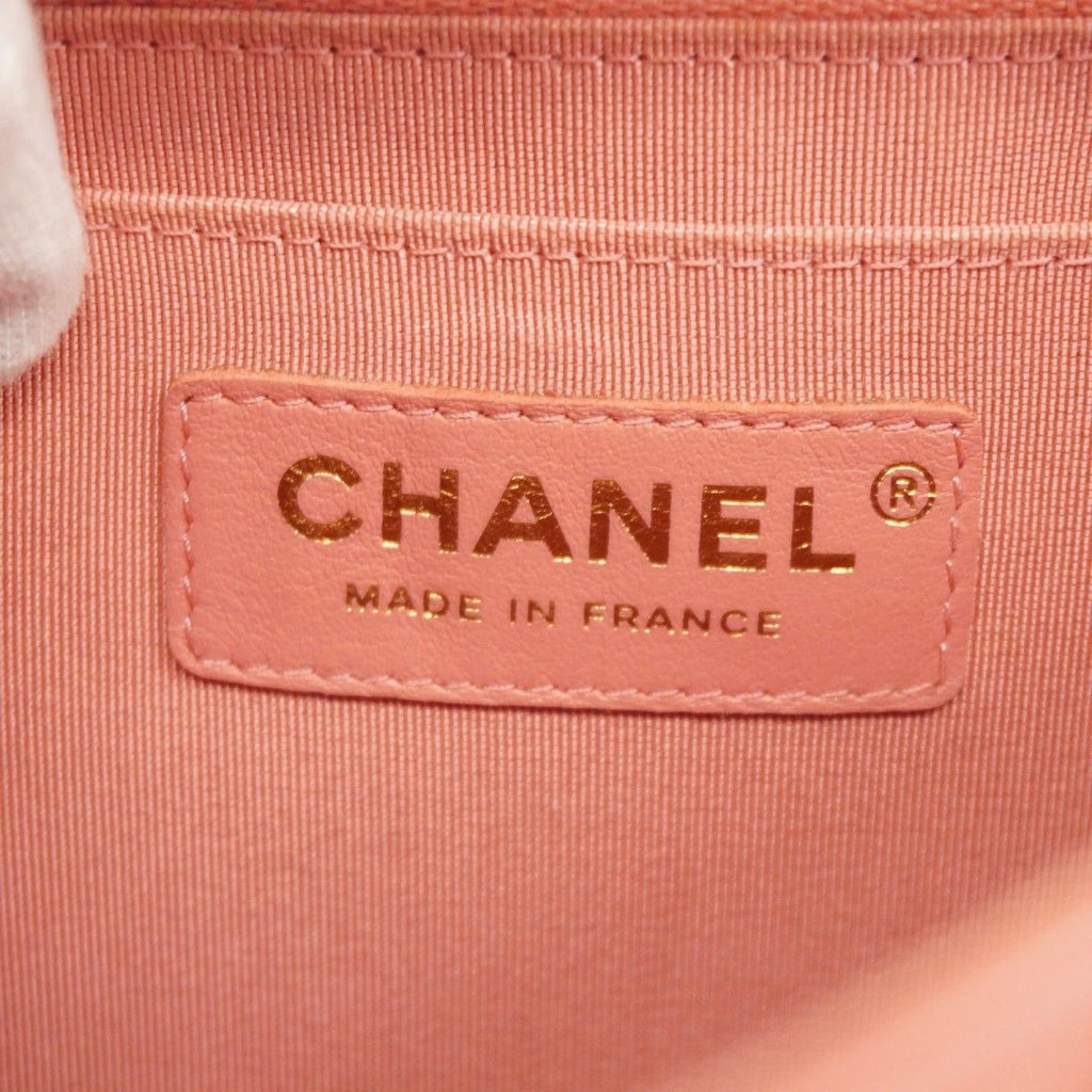 Chanel Shoulder Bag Stitch Lambskin Pink Champagne Gold — view 5