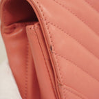 Chanel Shoulder Bag Stitch Lambskin Pink Champagne Gold — view 8